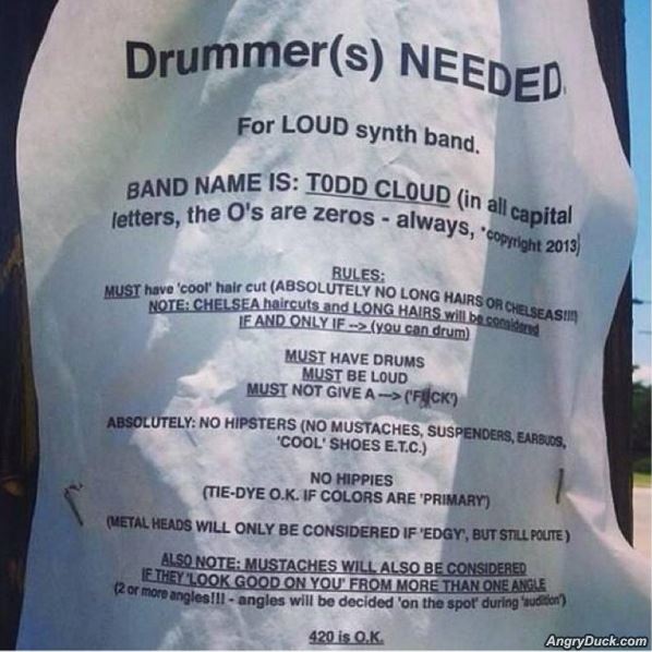 Name:  Drummer_Needed.jpg
Views: 136
Size:  59.6 KB